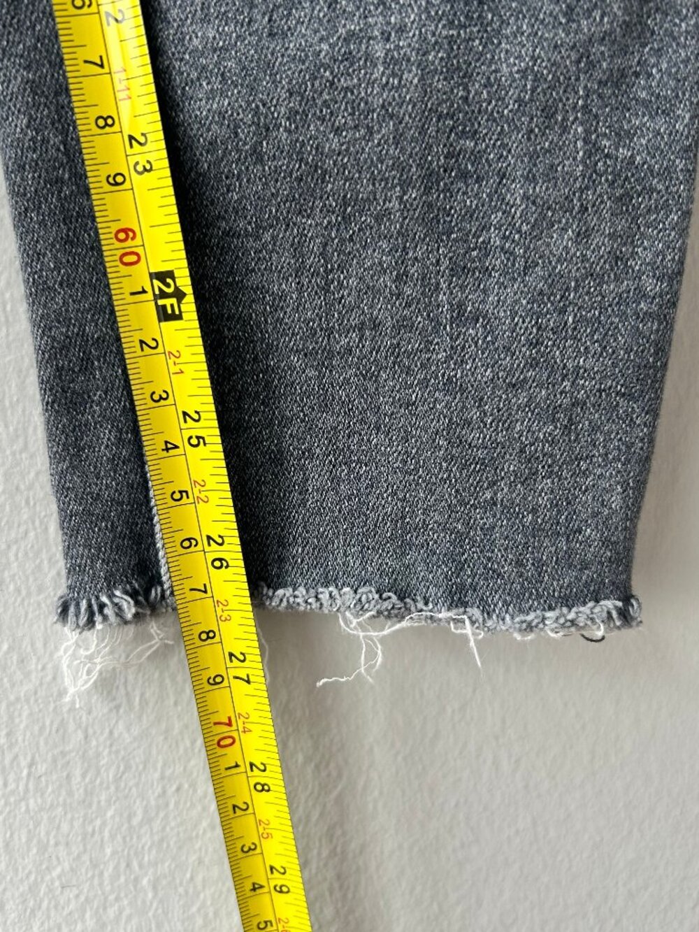 Rag & Bone Nina High Rise Ankle Skinny Jeans Universe Gray Wash Raw Hem 24 - Picture 8 of 9